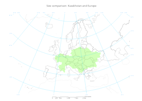 Size comparision: Kazakhstan and Europe