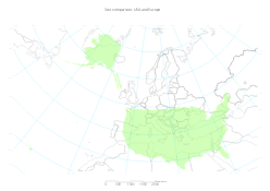 Size comparision: USA and Europe